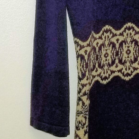 Nine West L Knit Dress Lightweight Purple Beige - Picture 8 of 16
